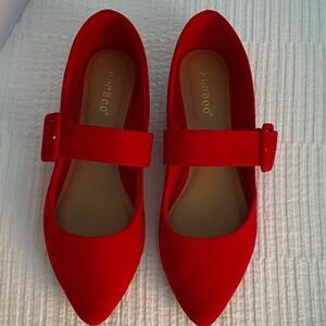 BAMBOO Women's Bold Red Flats